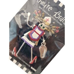 Ganz They're Brats Nurse Brooch‎ Pin Austrian Crystals New on Card ED0394